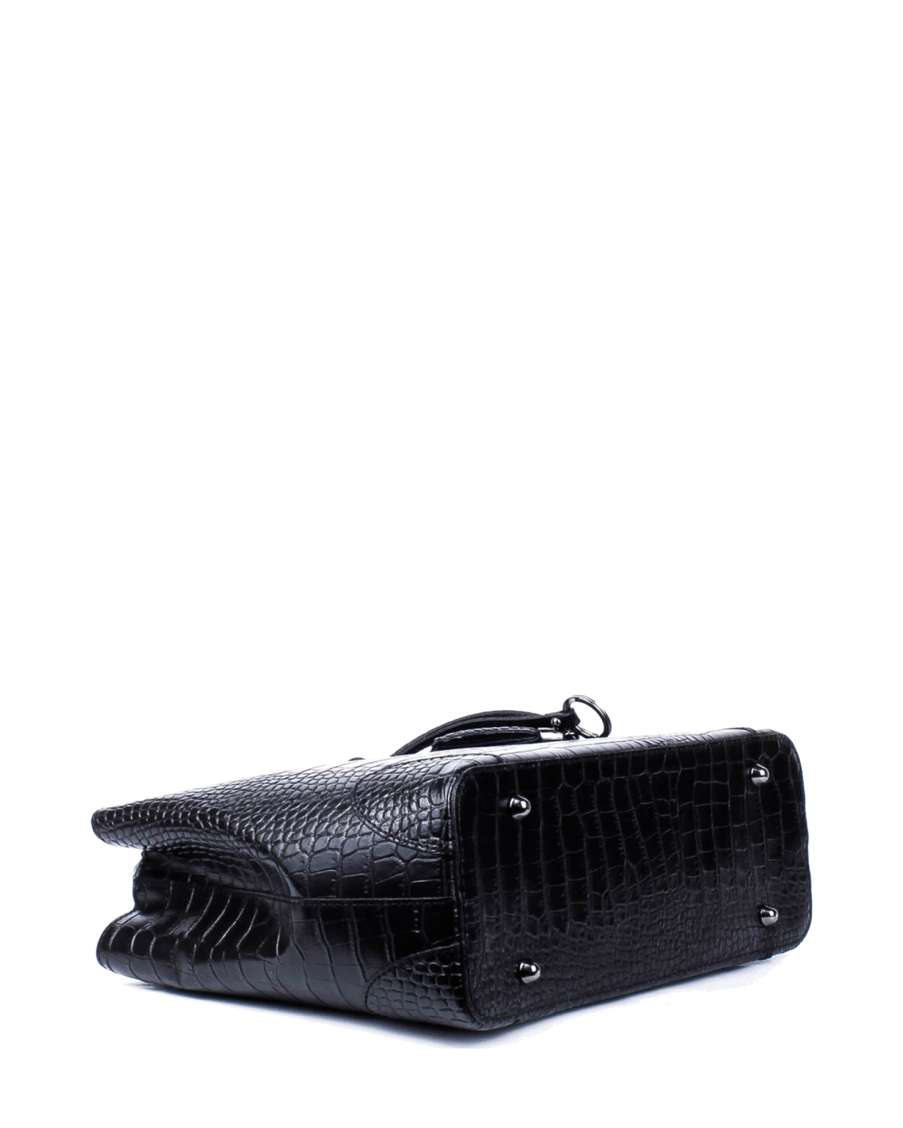 Bolso Tote de piel italiana Fiori Negro