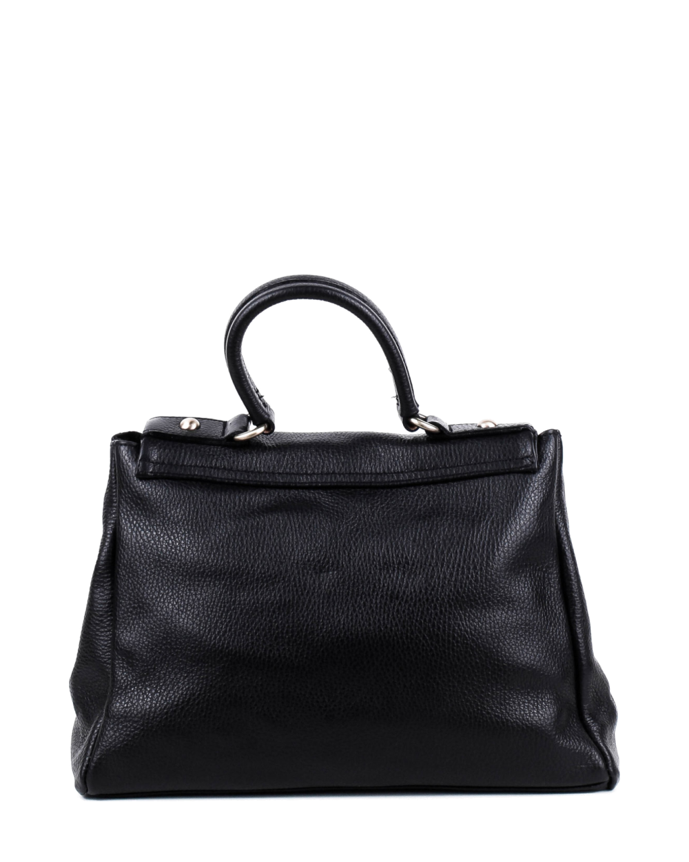 Bolso de mano de piel italiana ABBA Negro