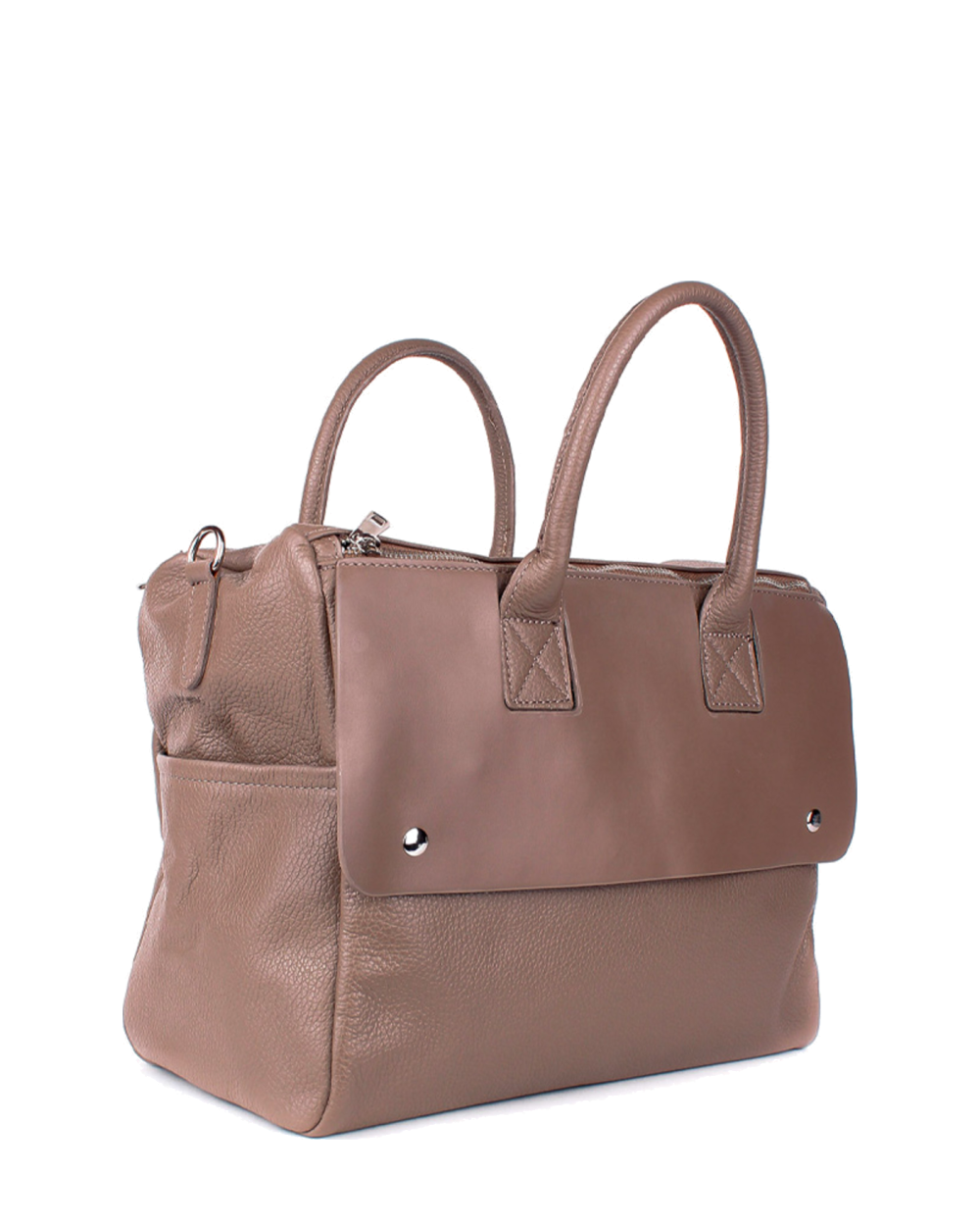 Bolso de mano de piel italiana Desireless Marrón