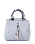 Bolso de mano de piel italiana Organo Gris
