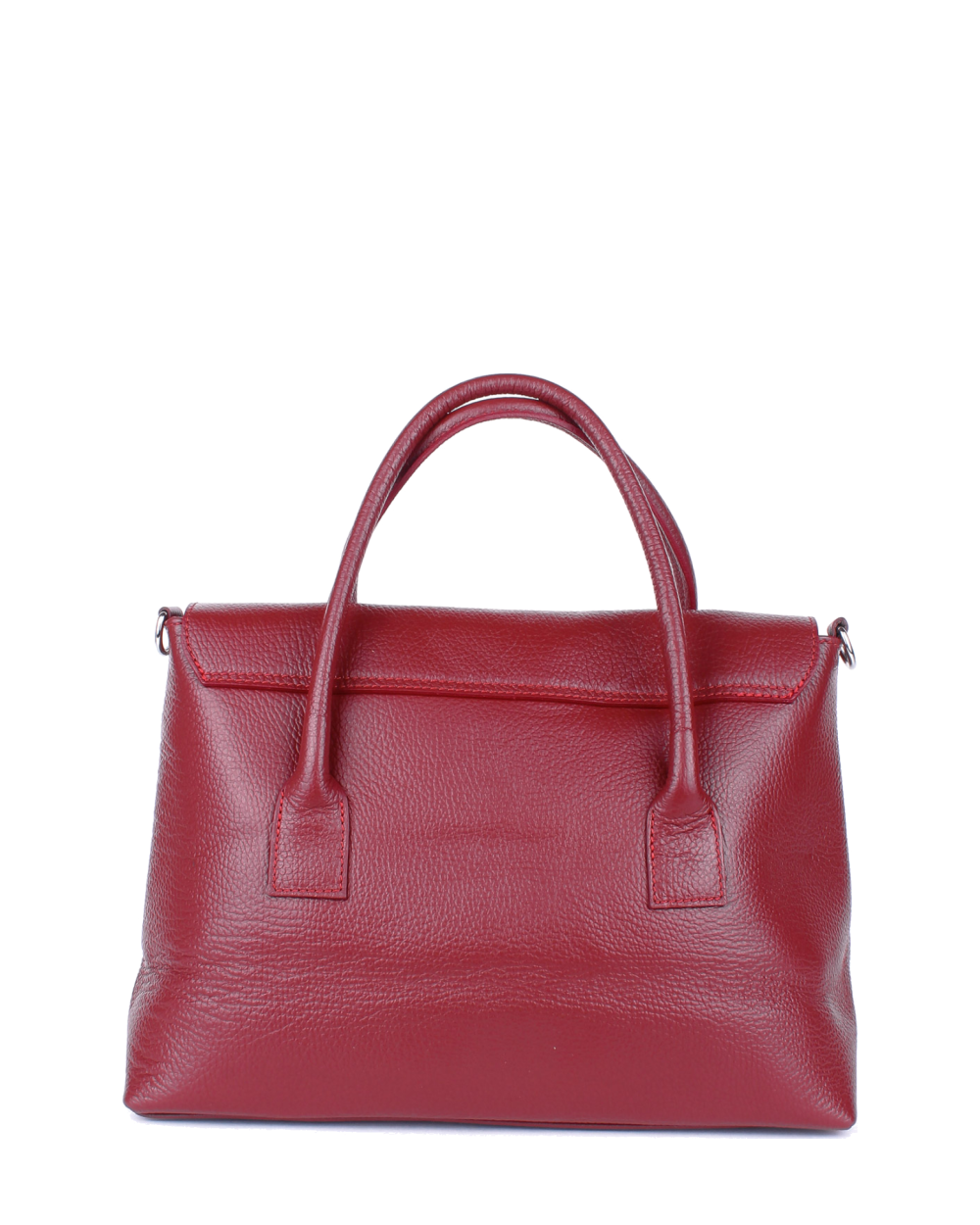 Bolso de mano de piel italiana Borgoña