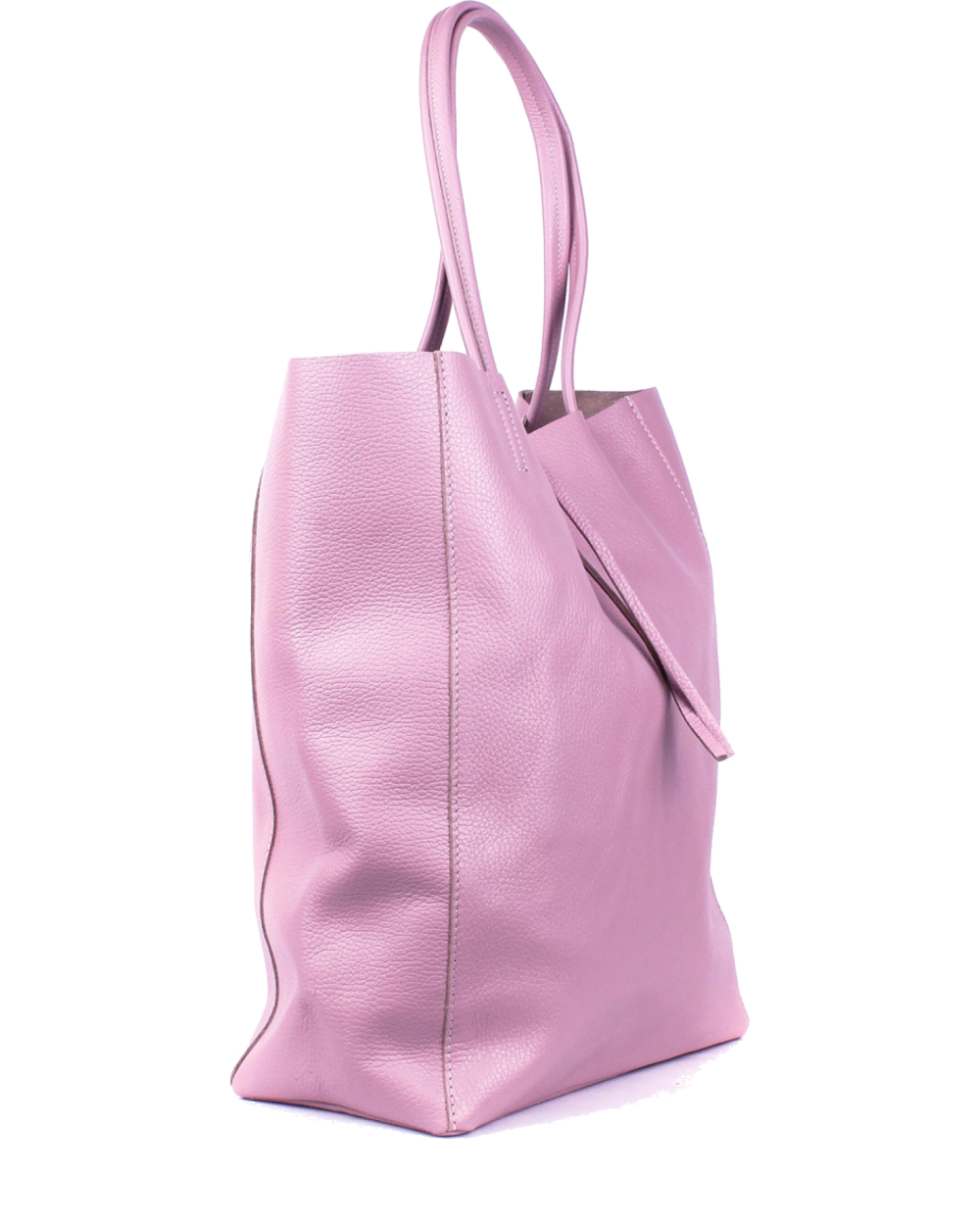 Shopper de piel italiana LARGO Rosa