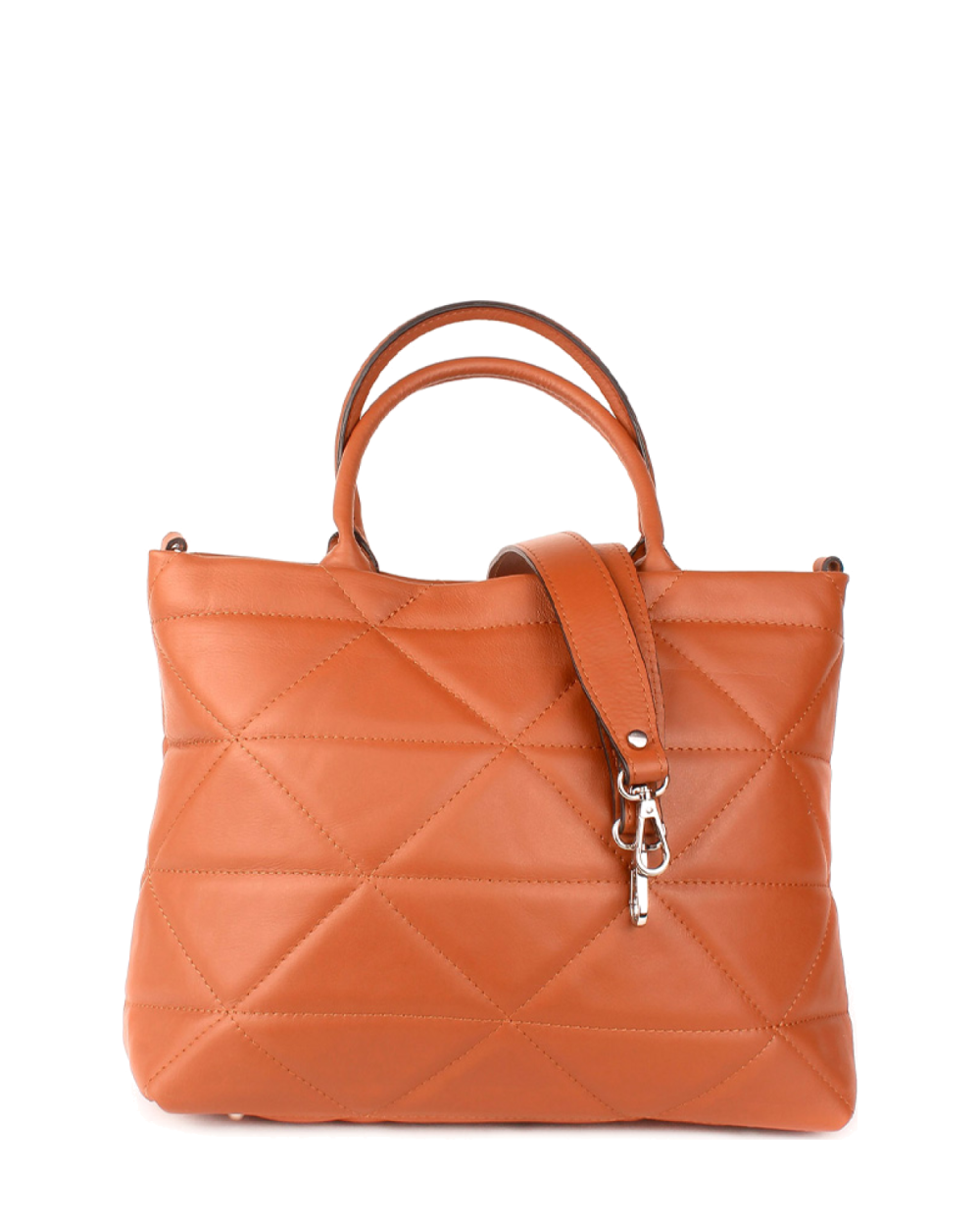 Bolso de mano de piel italiana Armonico Marrón