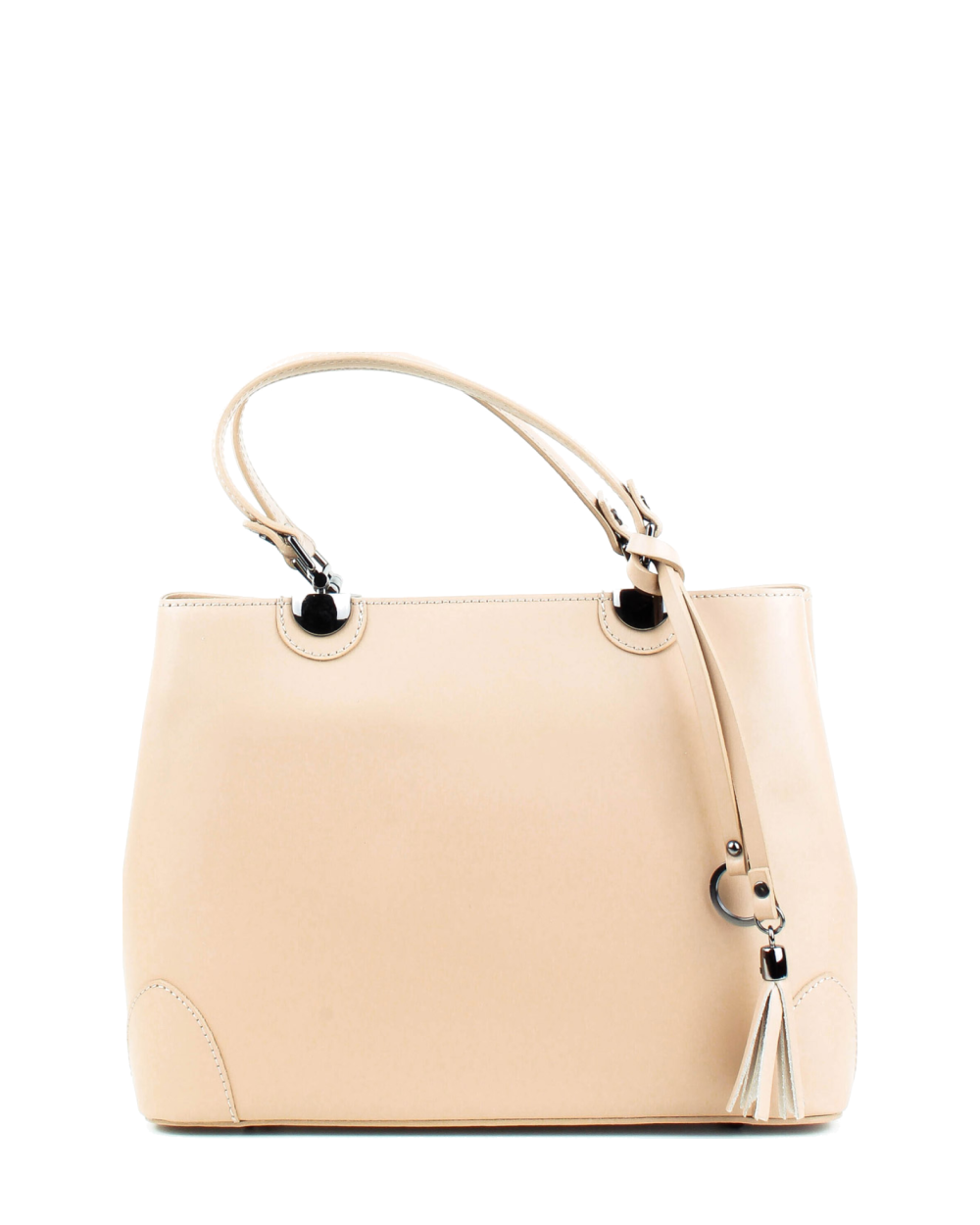 Bolso Tote de piel italiana Fiori Beige