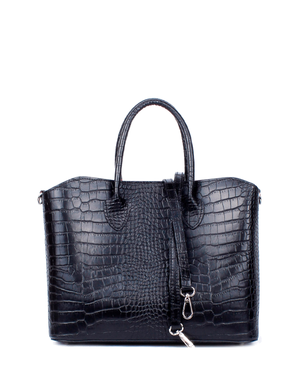 Bolso Tote de piel italiana Plato Negro