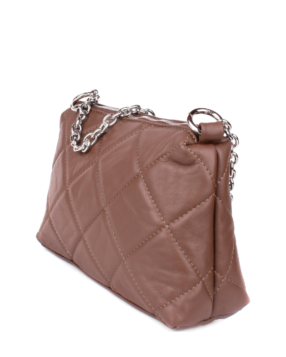 Bandolera de piel italiana Gris, Marrón 1609-104-37