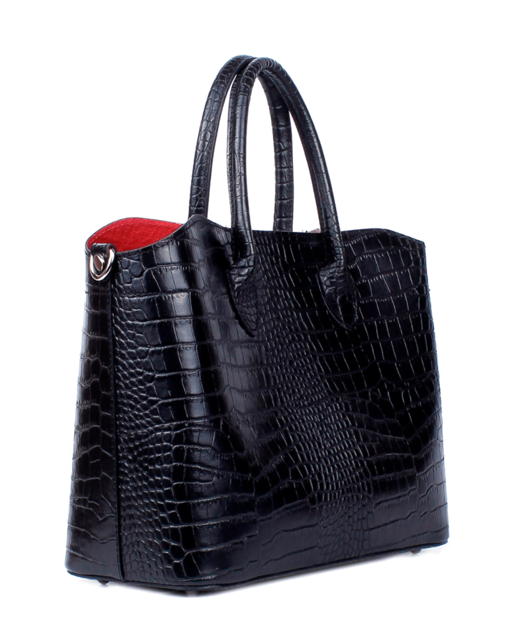 Bolso Tote de piel italiana Plato Negro