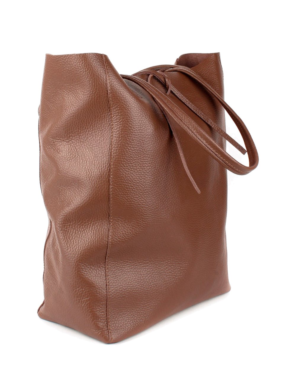 Shopper de piel italiana LARGO Marrón