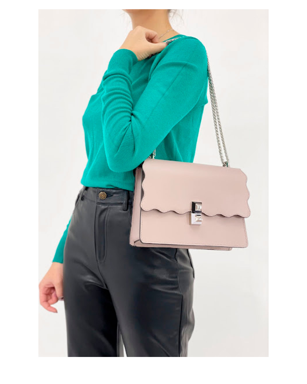 Bandolera de piel italiana Gris 7911-52-31