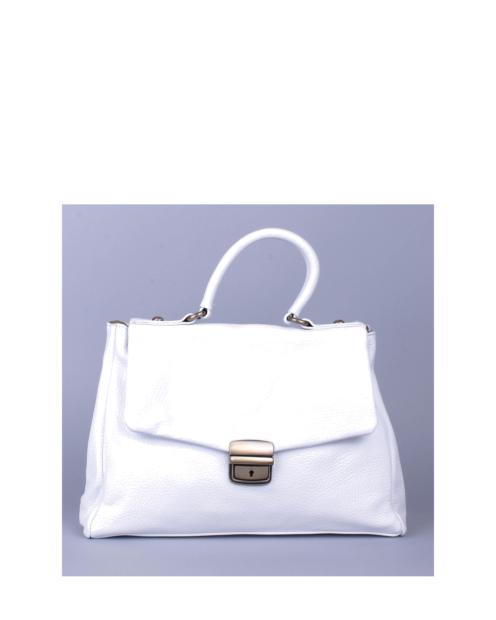 Bolso de mano de piel italiana ABBA Blanco