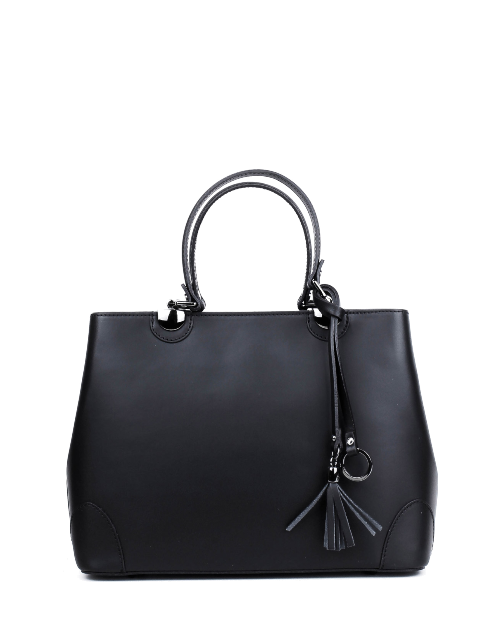 Bolso Tote de piel italiana FIORI Negro