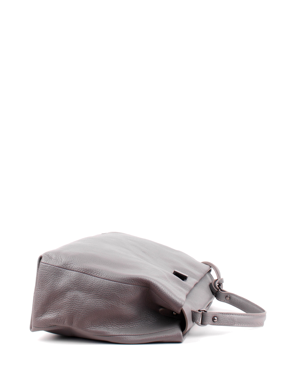 Bolso de mano de piel italiana LUNGA Gris