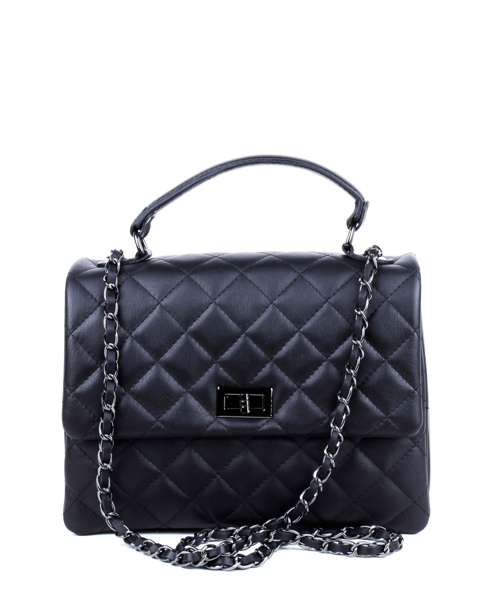 Bolso de mano de piel italiana AGUILERA Negro