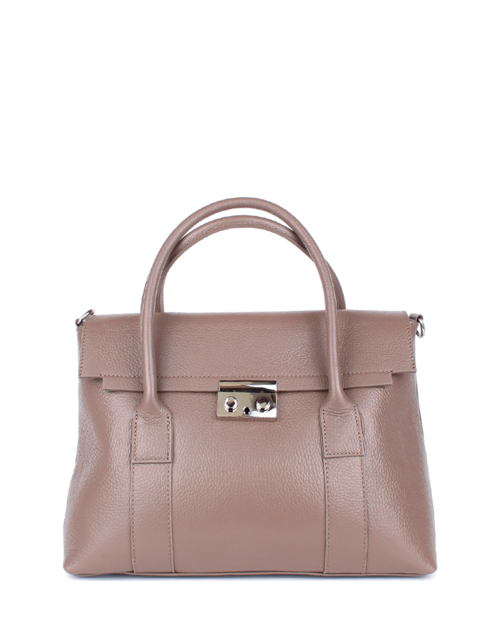 Bolso de mano de piel italiana Armonico Marrón