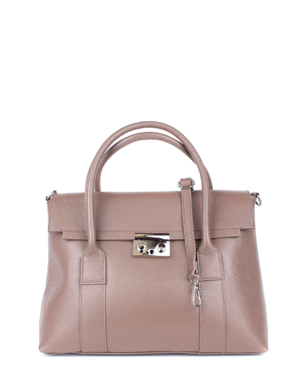 Bolso de mano de piel italiana Armonico Marrón