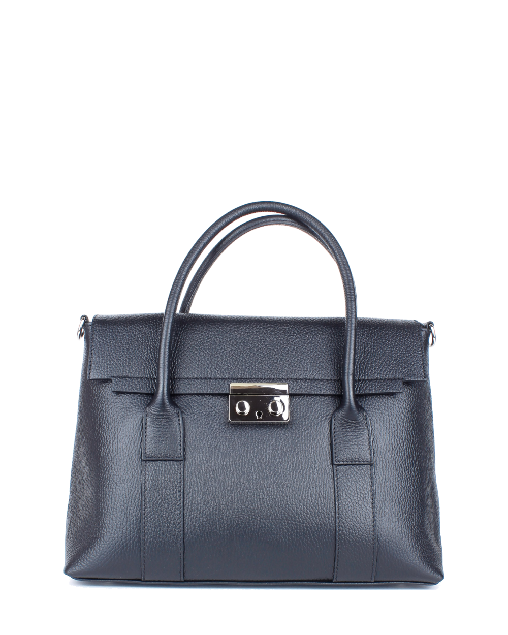 Bolso de mano de piel italiana Armonico Negro