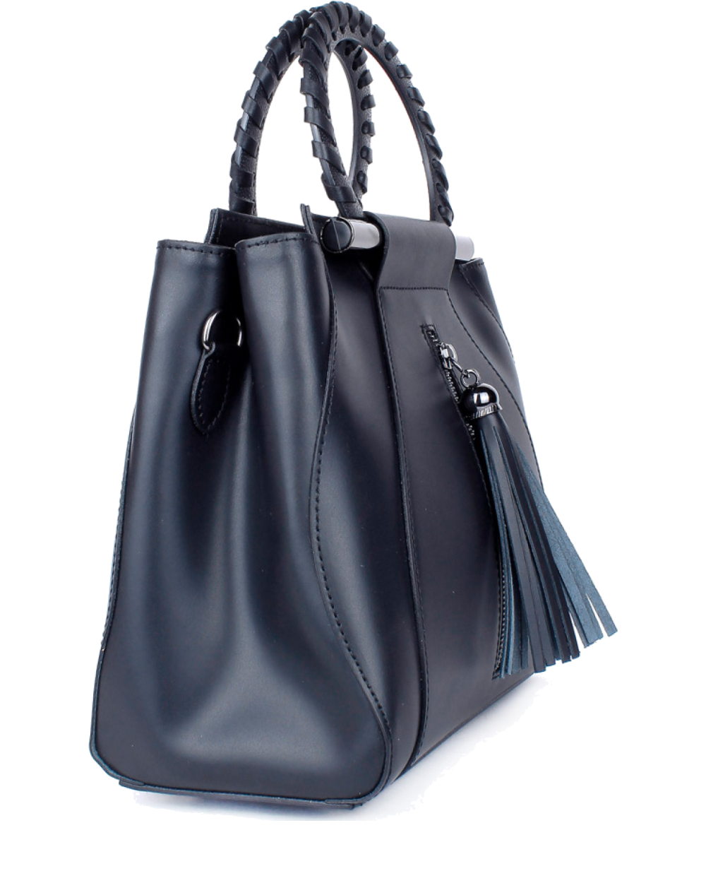 Bolso de mano de piel italiana Organo Negro