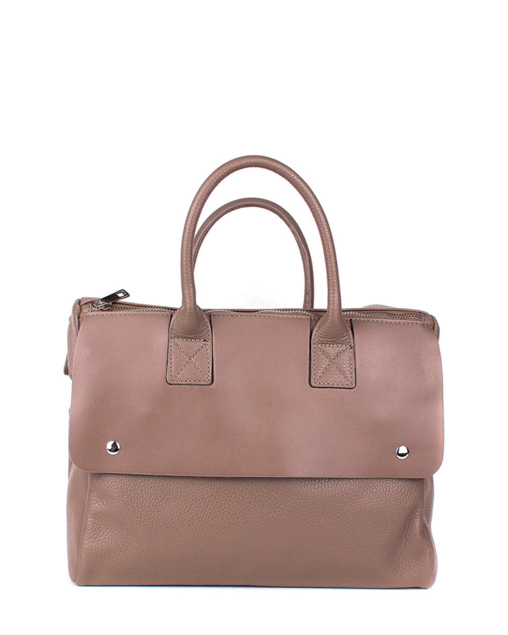 Bolso de mano de piel italiana Desireless Marrón