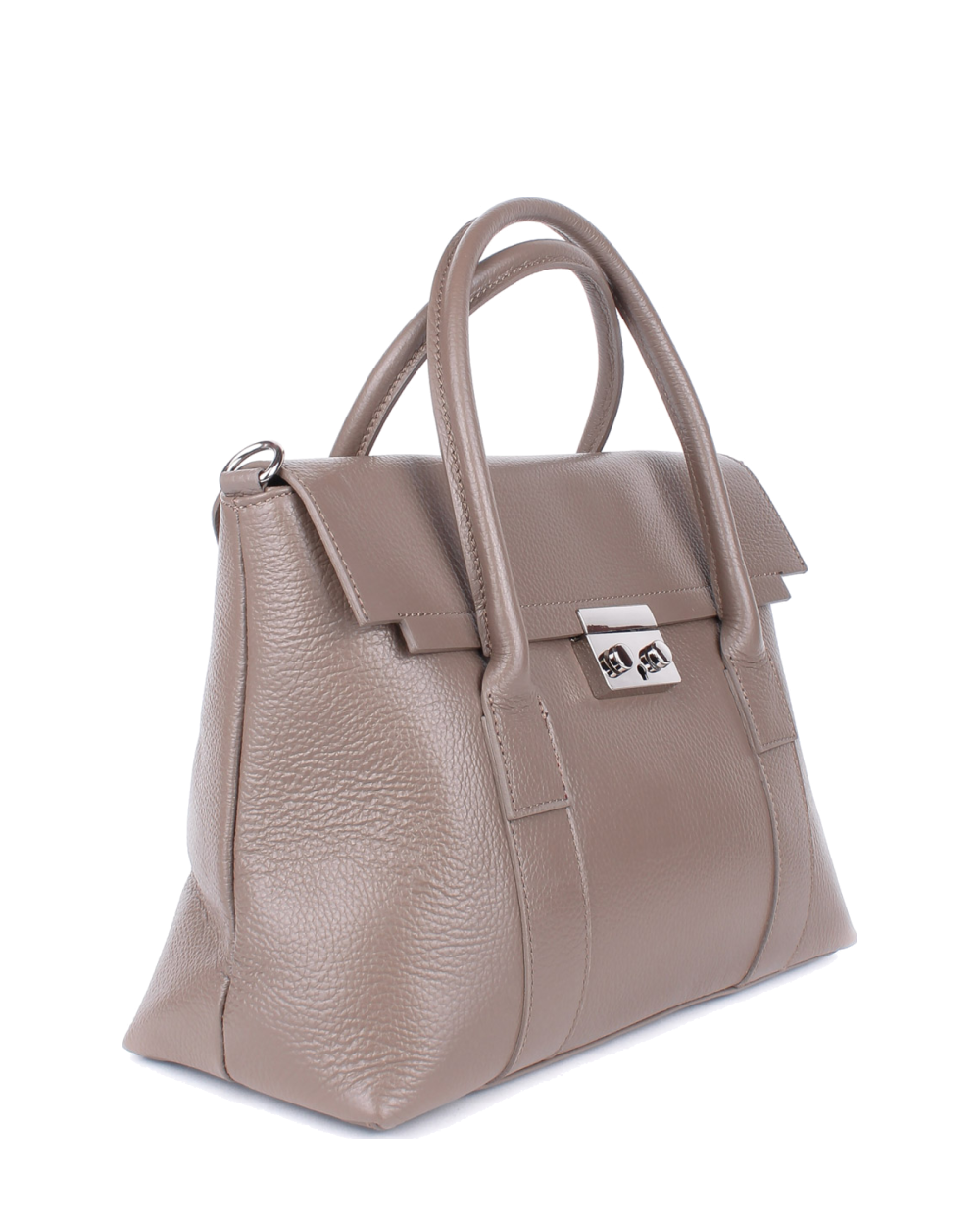 Bolso de mano de piel italiana Armonico Marrón