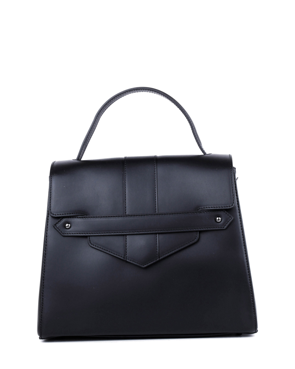 Bolso de mano de piel italiana DIVISI Negro
