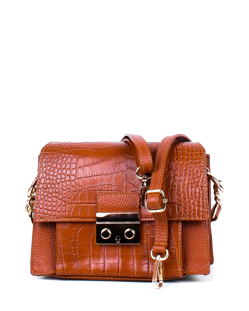 Bandolera de piel italiana Rojo 2809-45-101