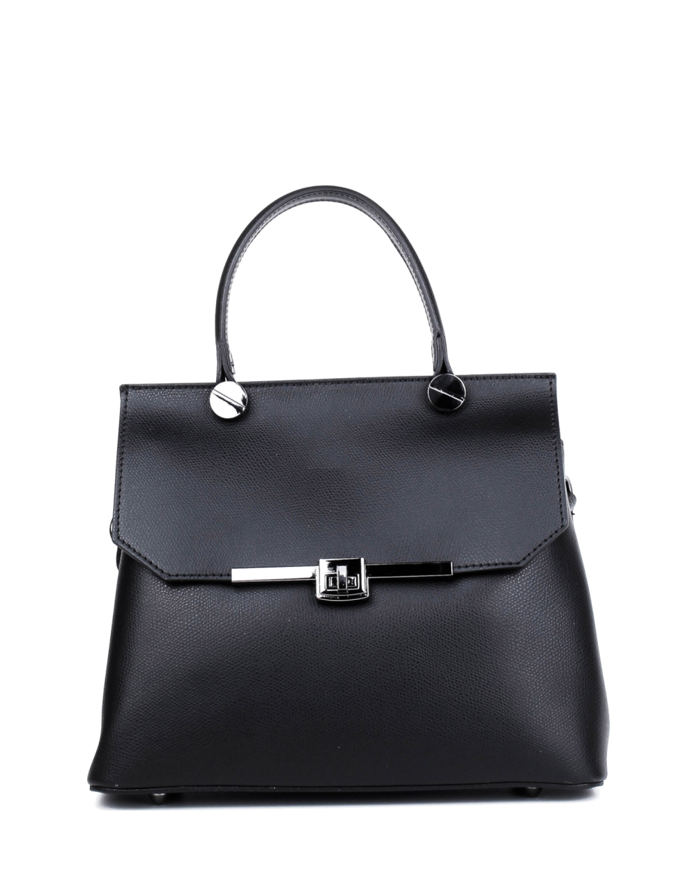 Bolso de mano de piel italiana ALTO Negro