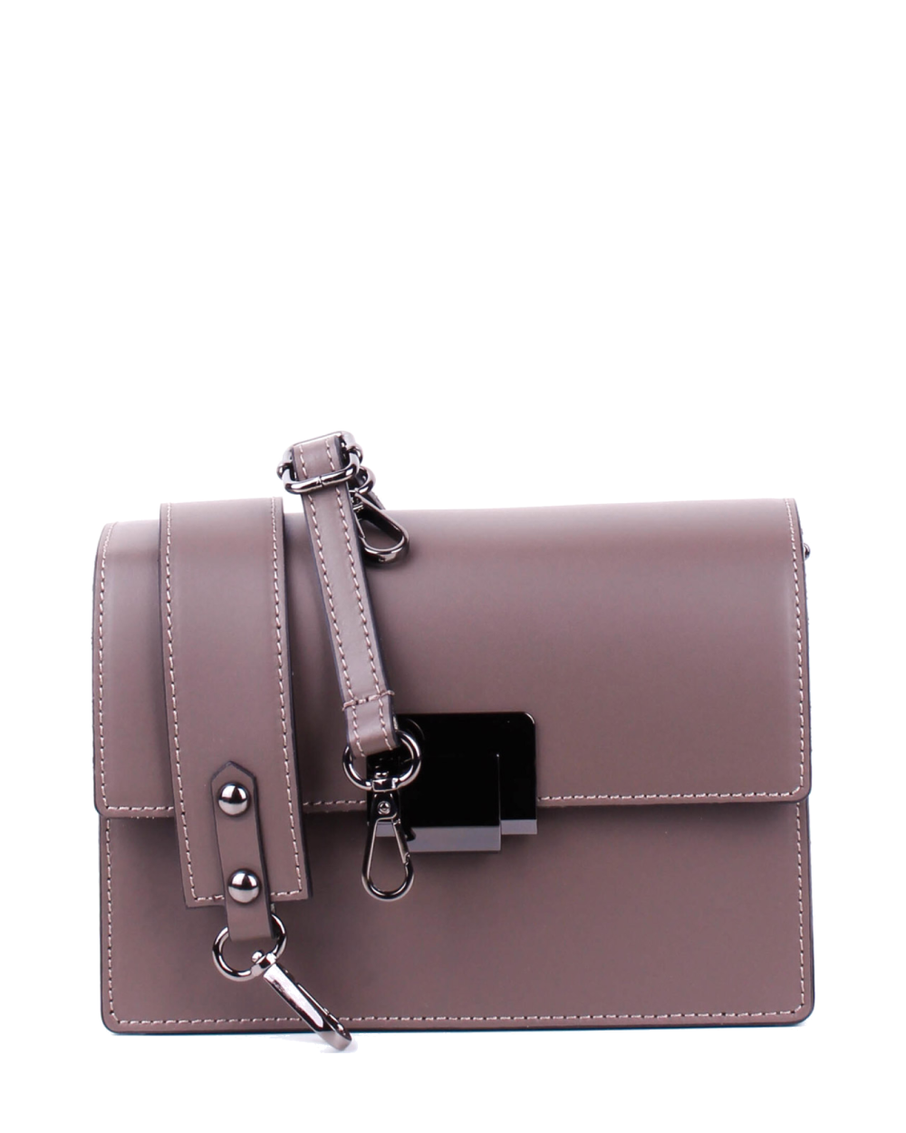 Bandolera de piel italiana Gris, Marrón 4701-104-31