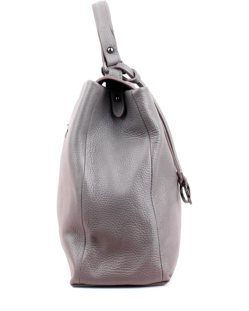 Bolso de mano de piel italiana LUNGA Gris