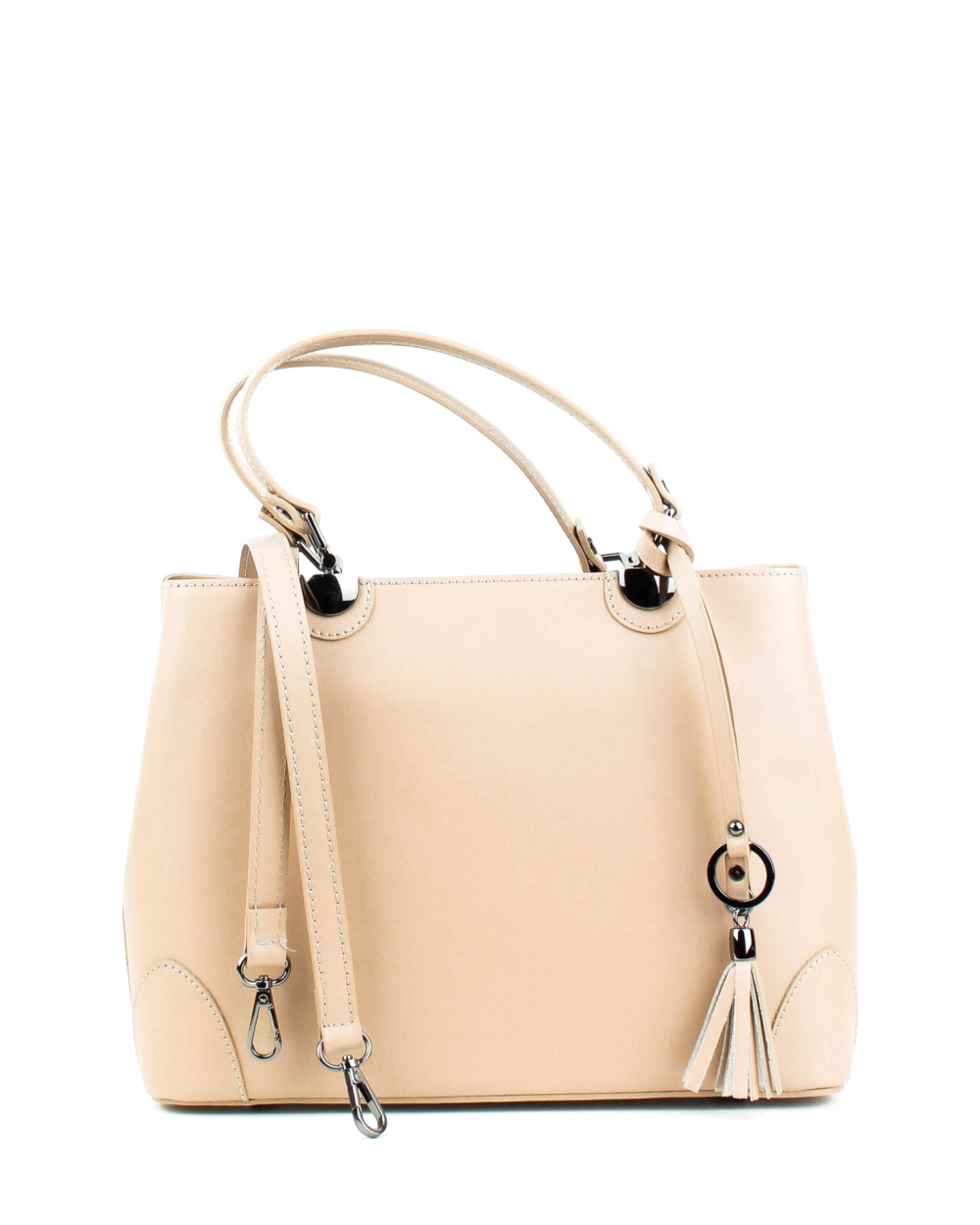 Bolso Tote de piel italiana Fiori Beige