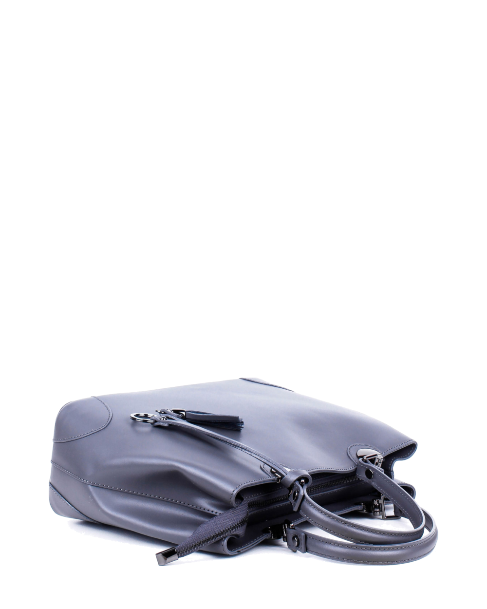 Bolso Tote de piel italiana FIORI Gris