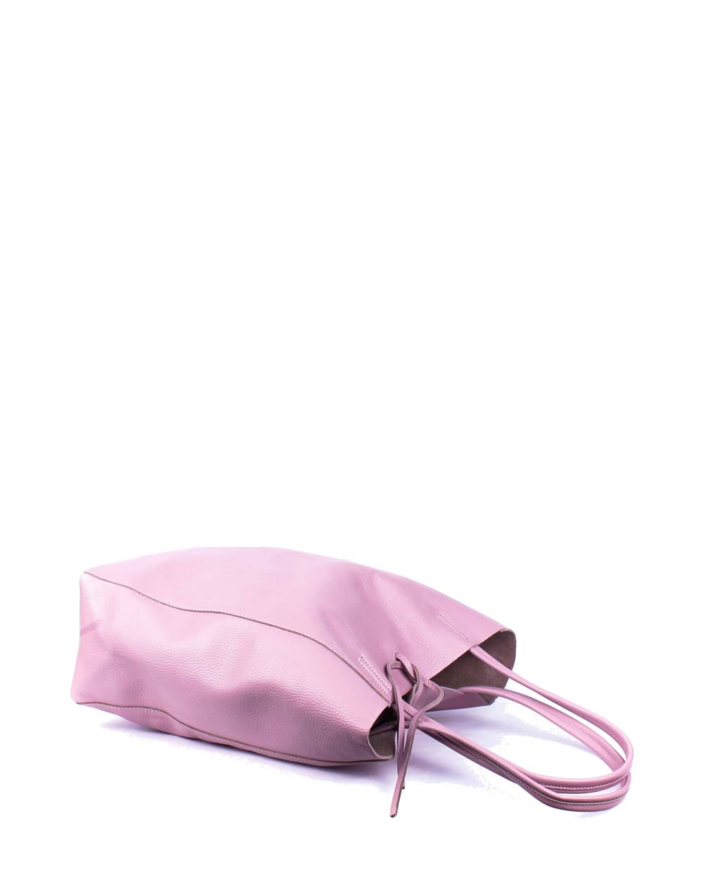 Shopper de piel italiana LARGO Rosa