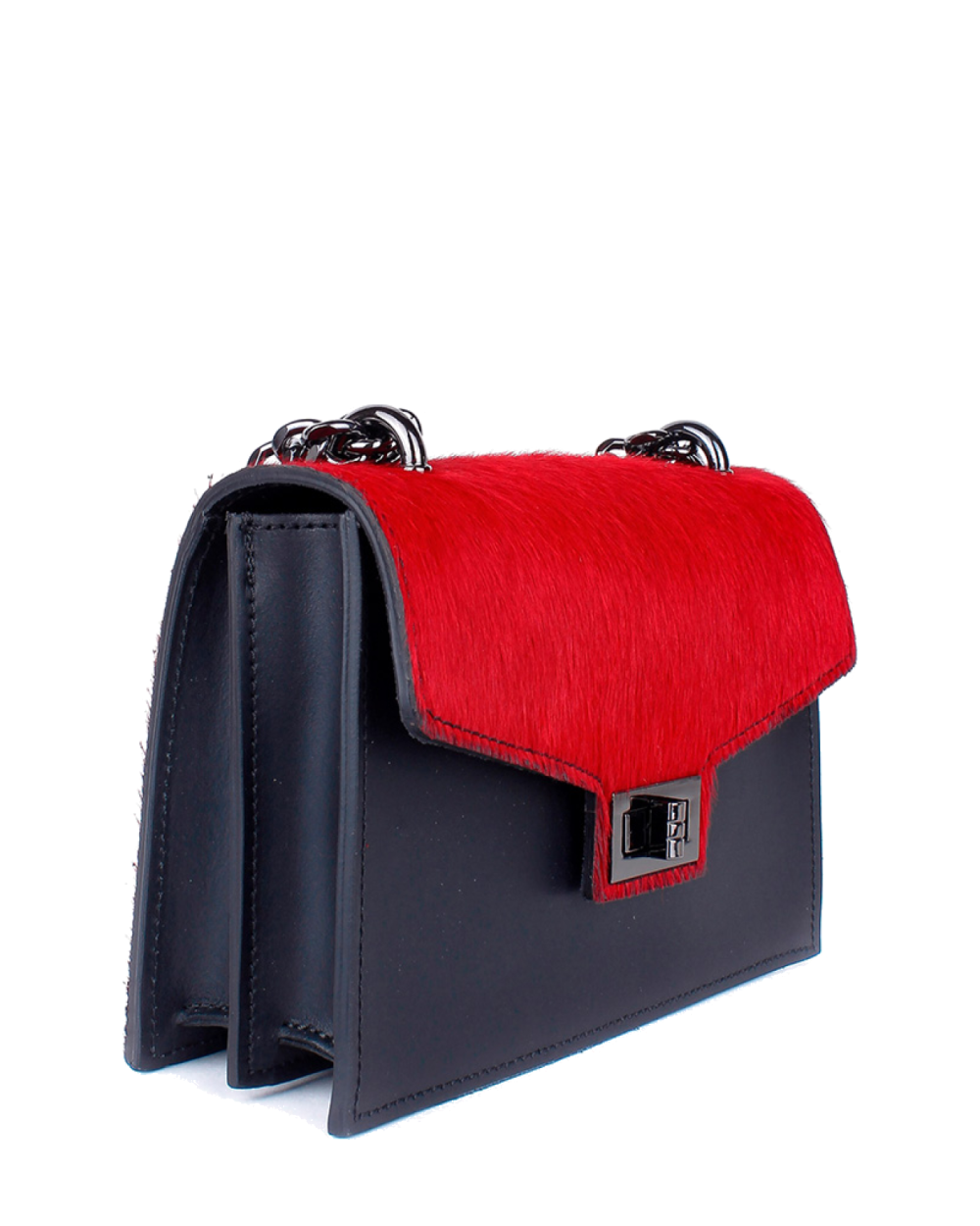 Bandolera de piel italiana Negro 3940-0512-151