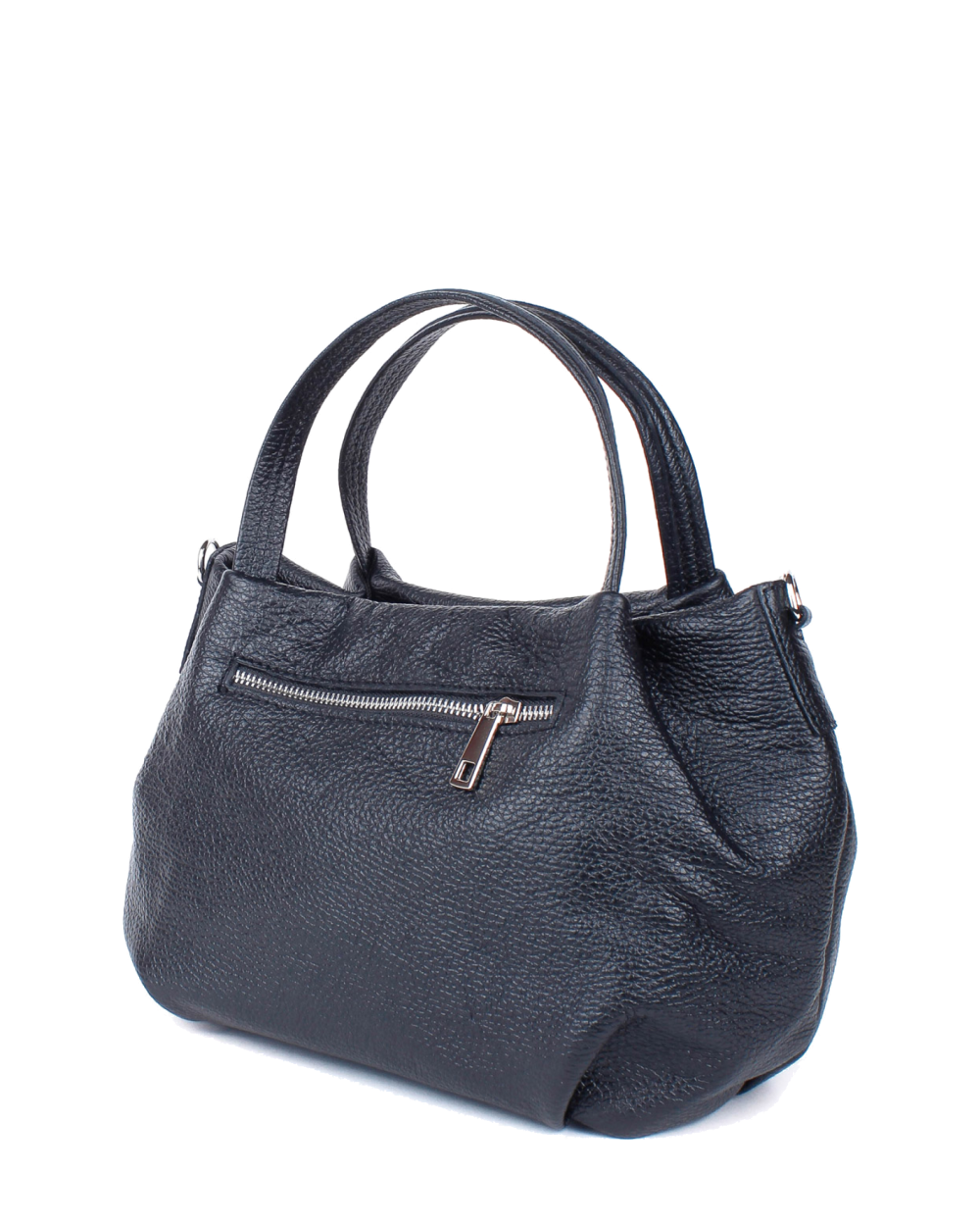 Bolso de mano de piel italiana Campanula Negro