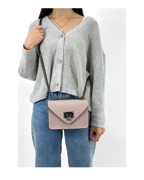 Bandolera de piel italiana Gris 2108-52-31