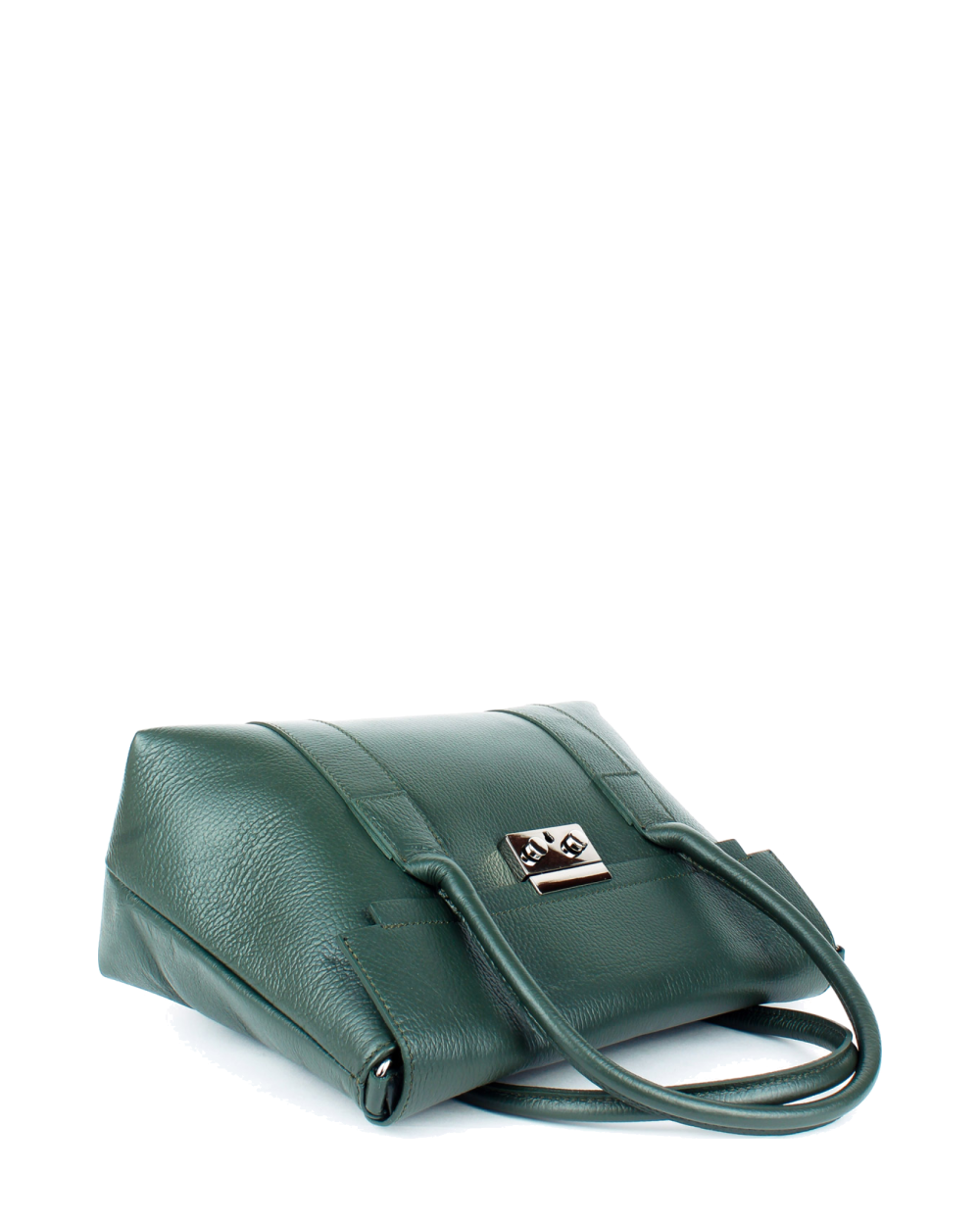 Bolso de mano de piel italiana Armonico Verde