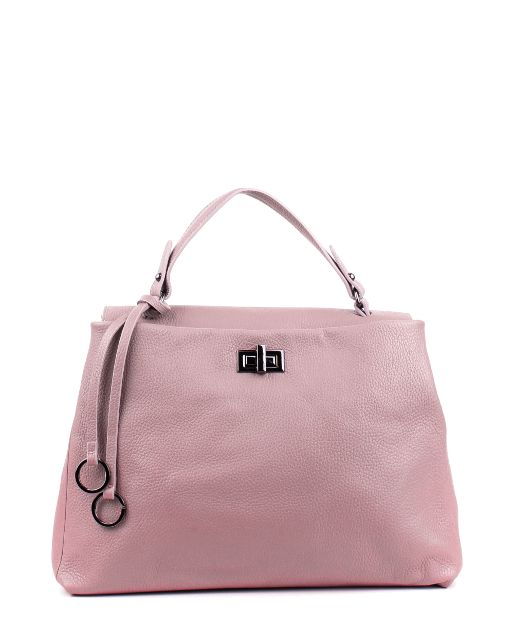 Bolso de mano de piel italiana LUNGA Rosa